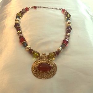 Multi colored beaded necklace